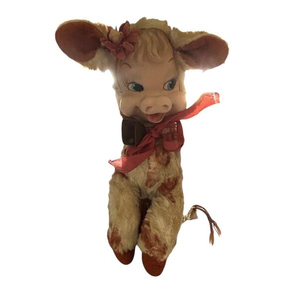 Vtg Rushton Star Creation Daisy Belle Rubber Face Cow Plush Toy 50s No Sound - Picture 1 of 10